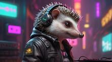 Hedgehog Synthwave Serenity Down Under By Alex Petruk AI GENERATED