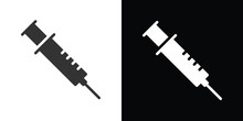 Syringe On Black And White 