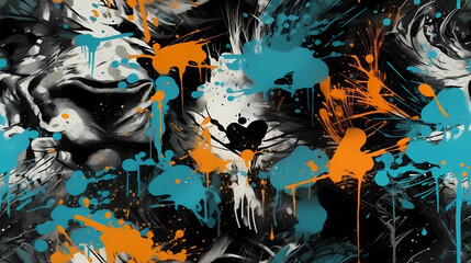 Wall Mural - abstract motley bright wave colorful glitches of painted design background image