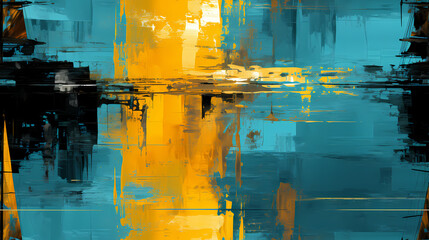 Wall Mural - abstract motley bright wave colorful glitches of painted design background image