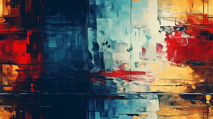 Wall Mural - abstract motley bright wave colorful glitches of painted design background image