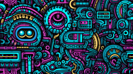 Wall Mural - abstract motley bright wave colorful glitches of painted design background image