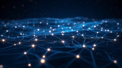 Abstract blue digital background with connection lines and dots