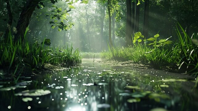 Green swamp landscape 