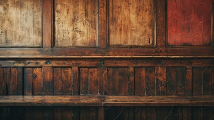 Wall Mural - old textured wooden wall with copy space in an old irish or english pub