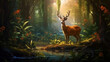 deer in the forest created with Generative Ai