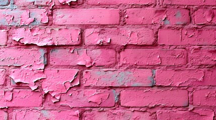 Poster - Pastel pink brick background wall texture.pink red brickwall with light paint backdrop wallpaper for woman concept : Generative AI