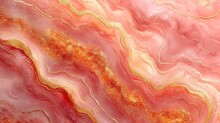 Peach, Light Pink With Gold Stripes Watercolor, Ink, Abstract Backround Texture. Copy Space For Banner, Poster, Backdrop For Text, Textures Design Art Work Or Skin Product. High Resolu : Generative AI