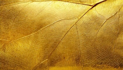 Canvas Print - shiny yellow leaf gold foil texture