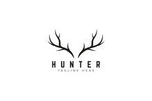 Horn Deer Antler Elk Vintage Logo Brand Identity For Community Hunter And Forest Ranger
