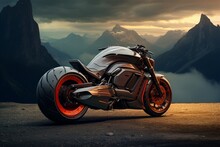 Sleek Motorcycle Against A Breathtaking Backdrop.