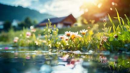 Canvas Print - spring in the mountains high definition photographic creative image