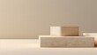 free-form pedestal made of raw stone for displaying products or cosmetics. minimalistic brutal concept for presentation made of granite or marble