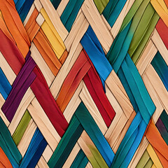 Wall Mural - Seamless flat braided herringbone colorful texture - Seamless tile