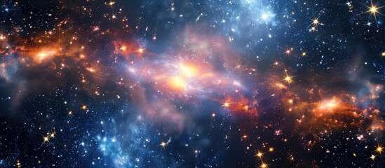 Wall Mural - cosmic illustration of a vast, star-filled universe.