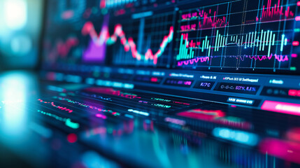 Financial chart and business graph indicating market trends and economic analysis.