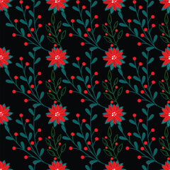 Free vector vintage red and blue floral pattern background , artworks