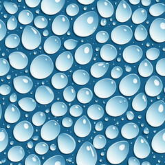 Aufkleber - Seamless pattern of falling water drops- vector illustration - Seamless tile