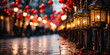 Streets illuminated with Chinese new year lanterns