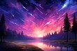 Ephemeral star showers, painting the night sky with fleeting bursts of cosmic beauty - Generative AI
