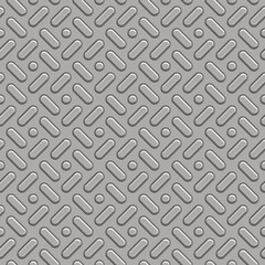 Bumped metal, seamless background. Seamless Hi-res (8000x8000) texture of metal wall or floor. Iron diamond plate industry realistic seamless pattern.