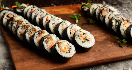 Canvas Print - Gimbap, Korean rice roll dish