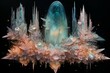 Luminescent moonstone crystals, radiating with otherworldly energy - Generative AI