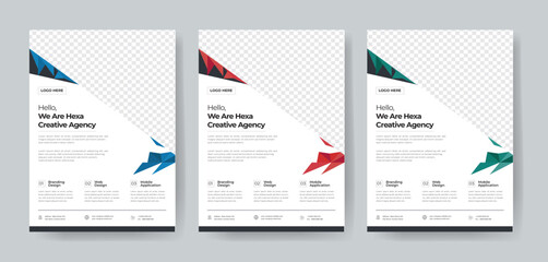 corporate business flyer template layout 3 color design concept in the template.