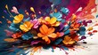 Abstract colorful beautiful flower design wallpaper