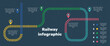 © YEVHENIIA - Railroad tracks, railway simple icon, rail track direction, train tracks colorful vector illustrations. Infographic elements, simple illustration on a black background.