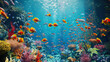 Magical School of Fish Swimming Amidst a Vibrant Coral Reef, Creating an Animated Spectacle in the Mystical Depths of the Ocean 3D Model