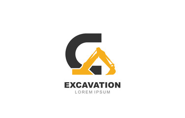 C Letter Excavator logo template for symbol of business identity