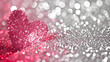 Silver Glitter Pink Sparkle Heart Background