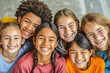 © MCStock - Diversity Image of Kids Together Smiling Outdoors. Multiracial Children Embracing Unity. Diversity Concept