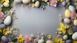 sfondo colorato di pasqua con uova e spazio vuoto