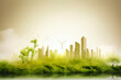 green city .Generative AI.concept of greening megacities and alternative energy.