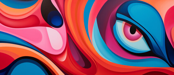 Poster - Colorful Swirling Abstract Art Close-up