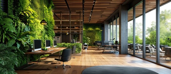 Poster - Contemporary office with greenery.