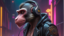 Mandrill Synthwave Serenity Down Under By Alex Petruk AI GENERATED