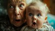 Whimsical Grandma Astonished by First Grandbaby