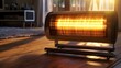 Electric infrared heater in the living room, vintage interior
