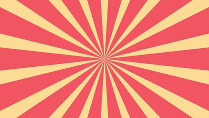 Poster - looping rotating red radial lines sunburst background