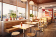 © dark_blade - quick service restaurant interior . ai generated