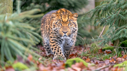 Wall Mural - leopard in the tree