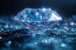 diamond isolated on dark-blue background. 