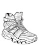 © Anna - Sport shoe sneakers. Vector lineal illustration on the white background. Coloring page for adults and kids