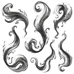 Aufkleber - Doodle style swirled charcoal lines