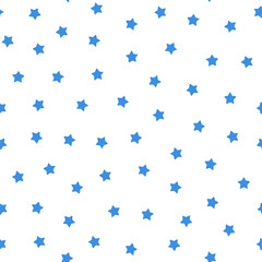 Wall Mural - Seamless pattern with blue stars