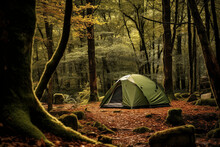 A Tent Inside A Forest