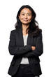 © tong2530 - Asian middle-aged business woman smiling in suit, crossed arms isolated on a transparent background.